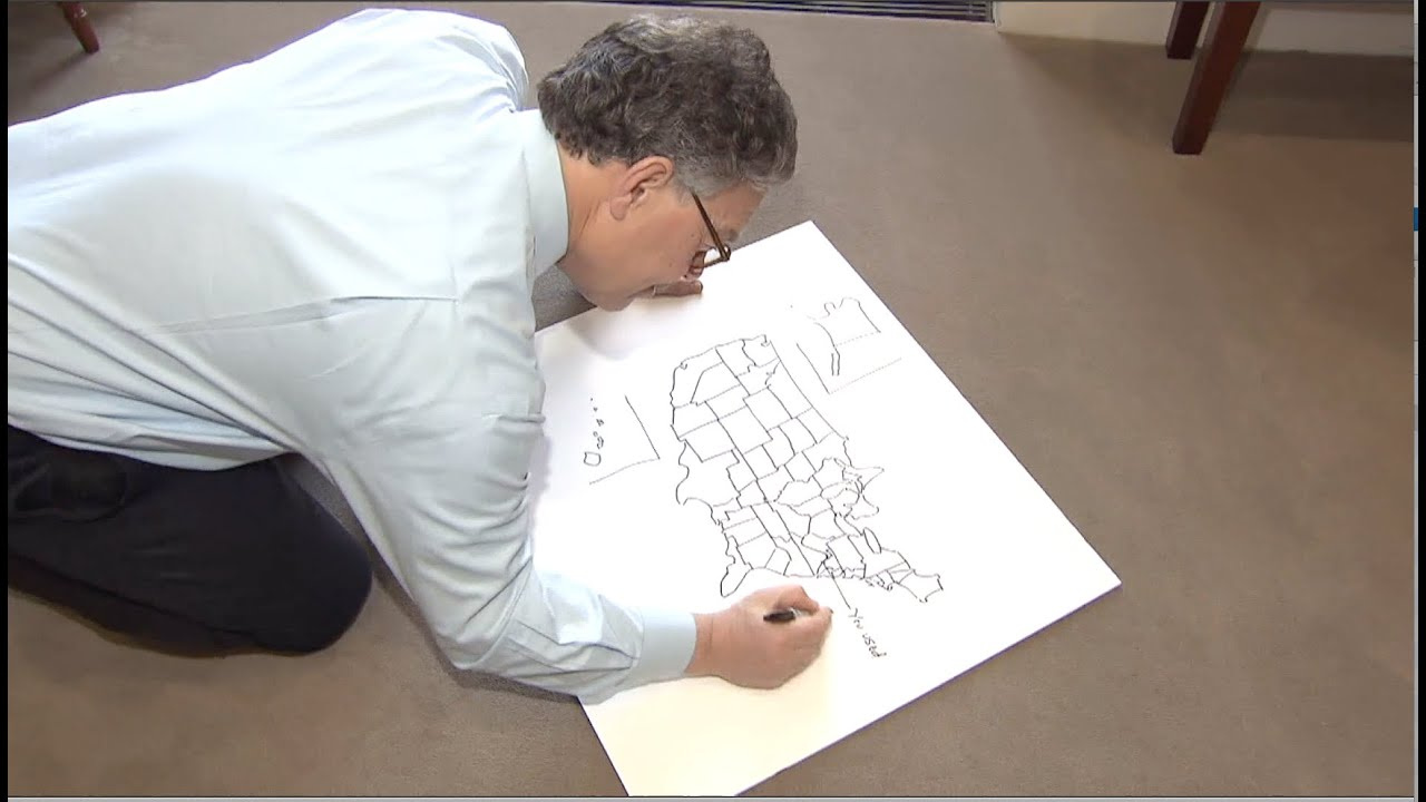 Franken Draws Gift For Reporter Who Called Mn &amp;quot;Worst Place To Live&amp;quot; inside Al Franken Draws Map of USA
