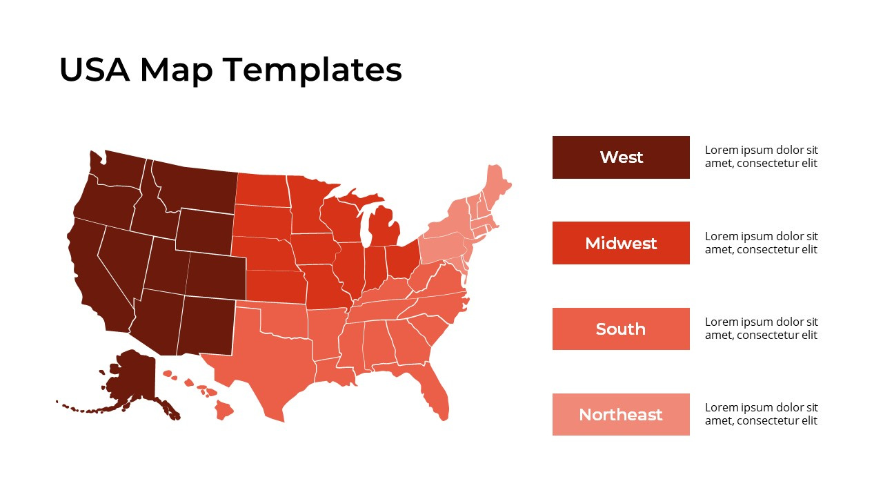 Free Editable Usa Map With States Powerpoint &amp;amp; Google Slides in Editable Map Of Usa With States