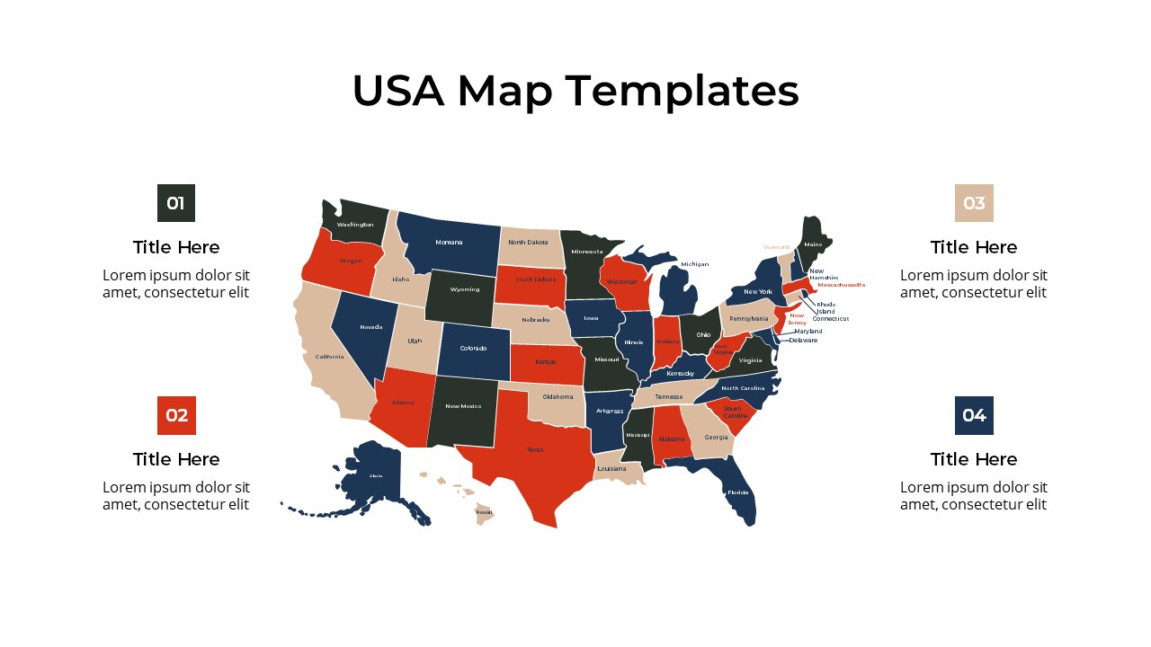 Free Editable Usa Map With States Powerpoint &amp;amp; Google Slides in Editable Map Of Usa With States