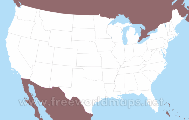 Blank Map of the USA To Print Blank Map of the USA To Print