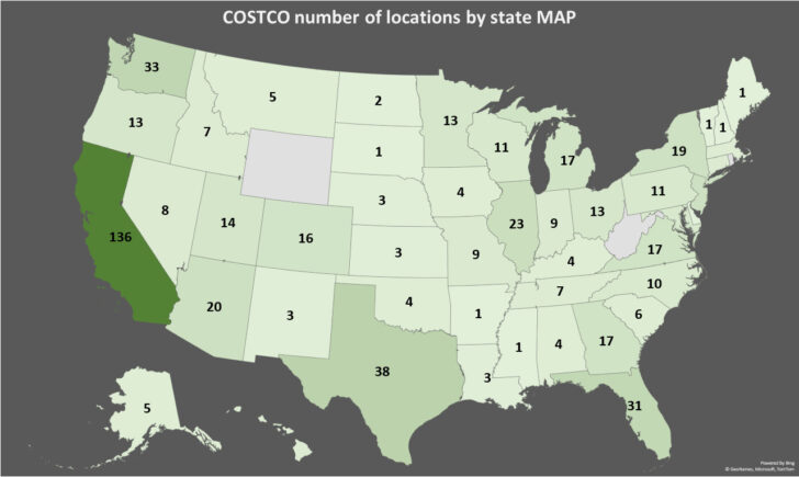 Map of Costco Locations In USA