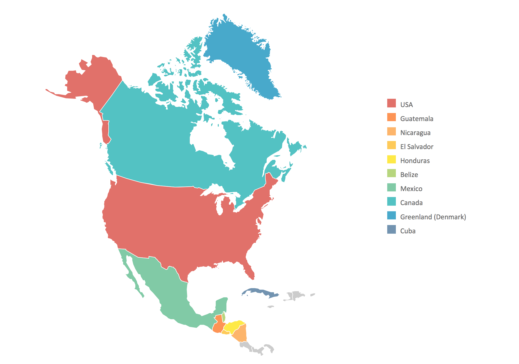 Geo Map Of Americas throughout Map Of Usa And Central America