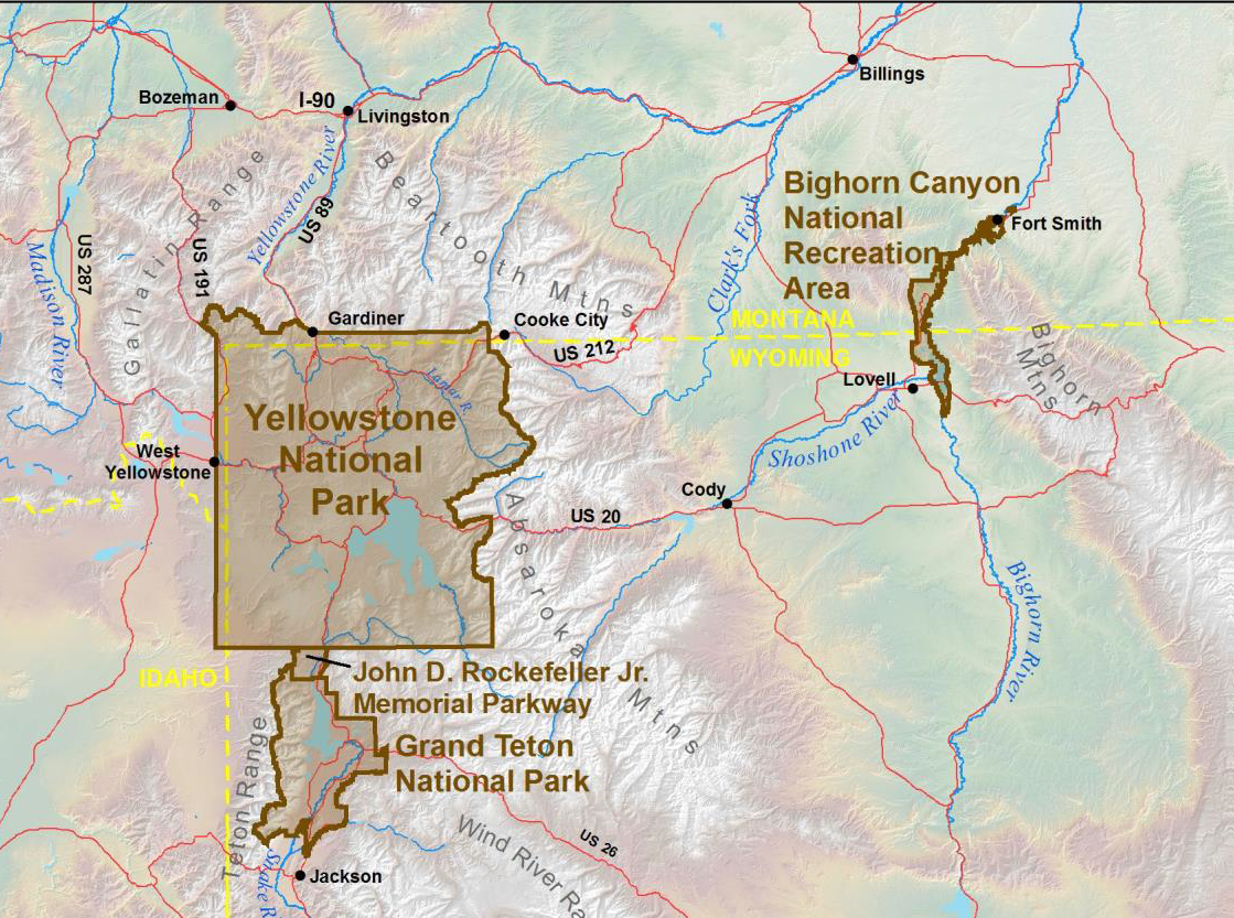 Geodiversity Atlas—Greater Yellowstone I&amp;amp;M Network Index - Geology pertaining to Map Of Usa Showing Yellowstone National Park