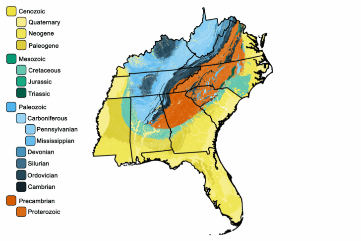 Topographic Map of East Coast USA