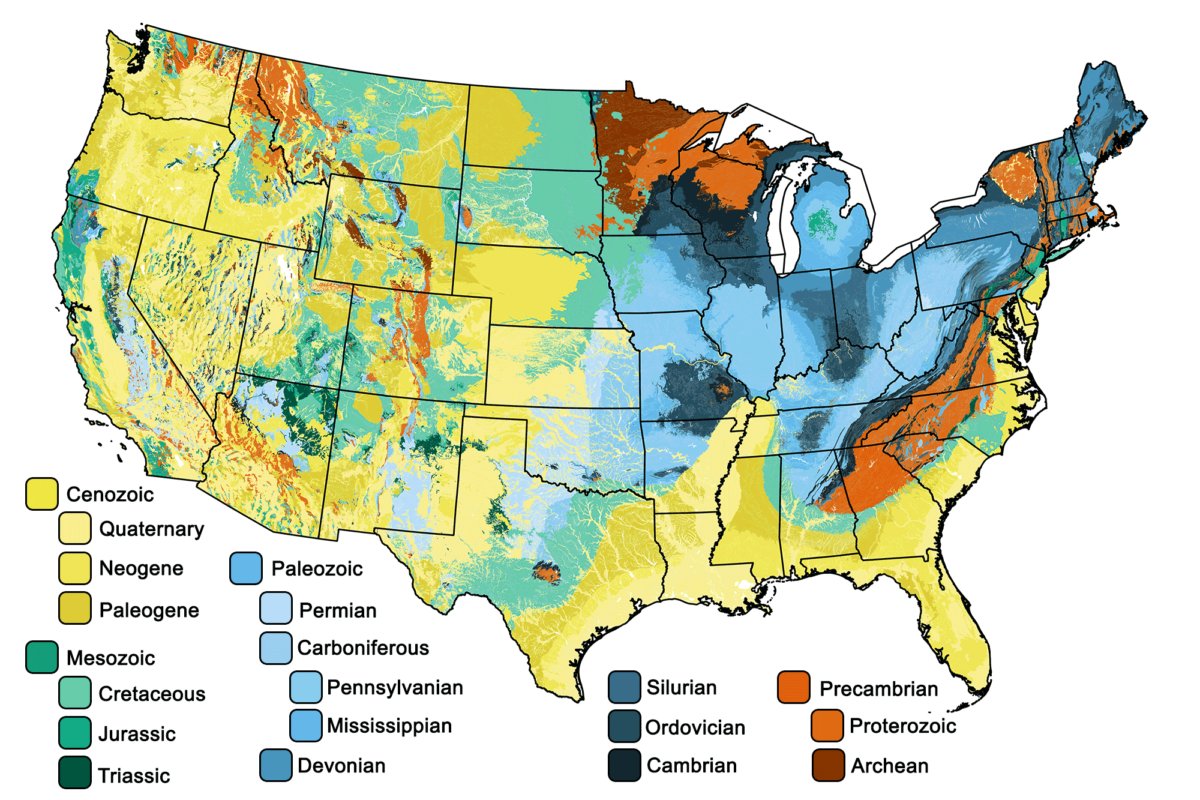 Geologic And Topographic Maps Of The United States — Earth@Home in Elevation Map of USA with Key
