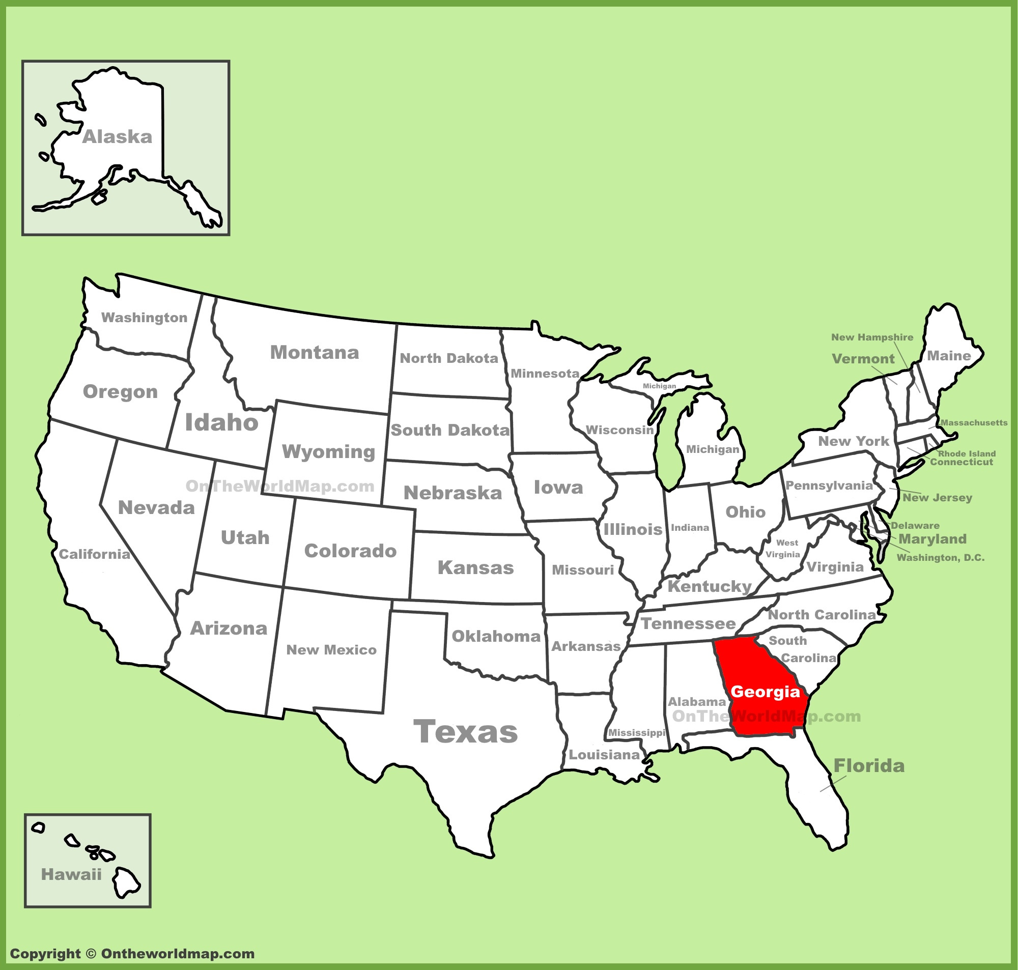 Georgia Location On The U.s. Map - Ontheworldmap throughout Georgia On the Map of USA