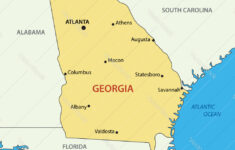 Georgia State Map Lizenzfreies Vektorbild – Vectorstock regarding Georgia On The Map Of Usa