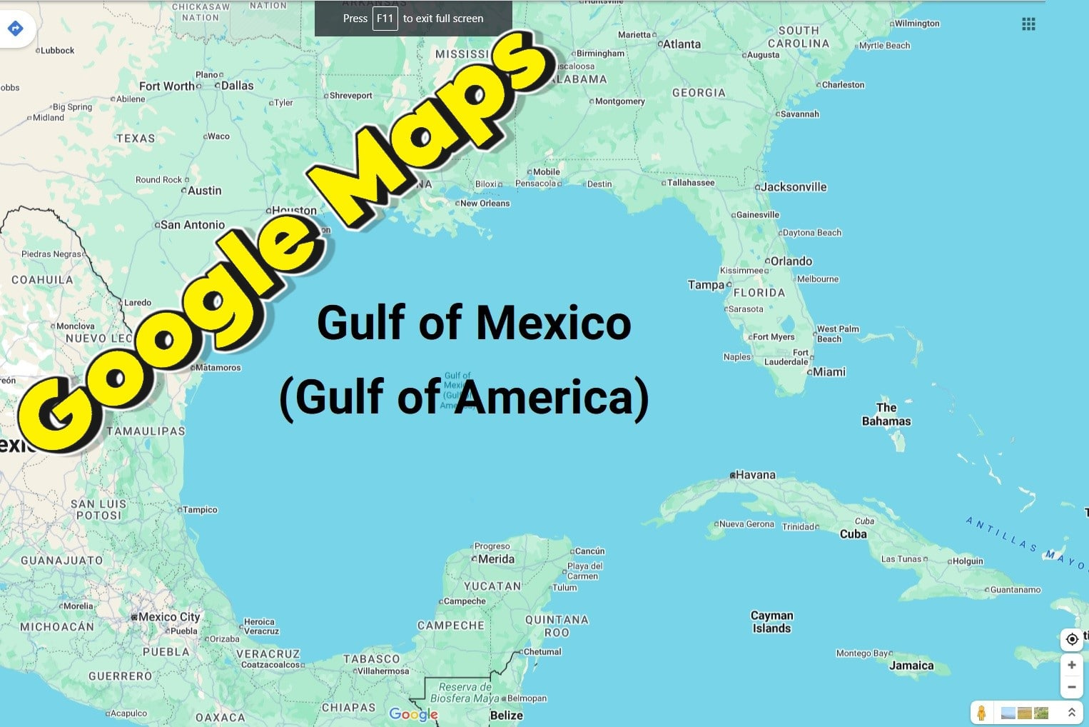 Google Maps Renames Gulf Of Mexico To Gulf Of America - Gulf Of throughout Google Map Of Usa And Mexico