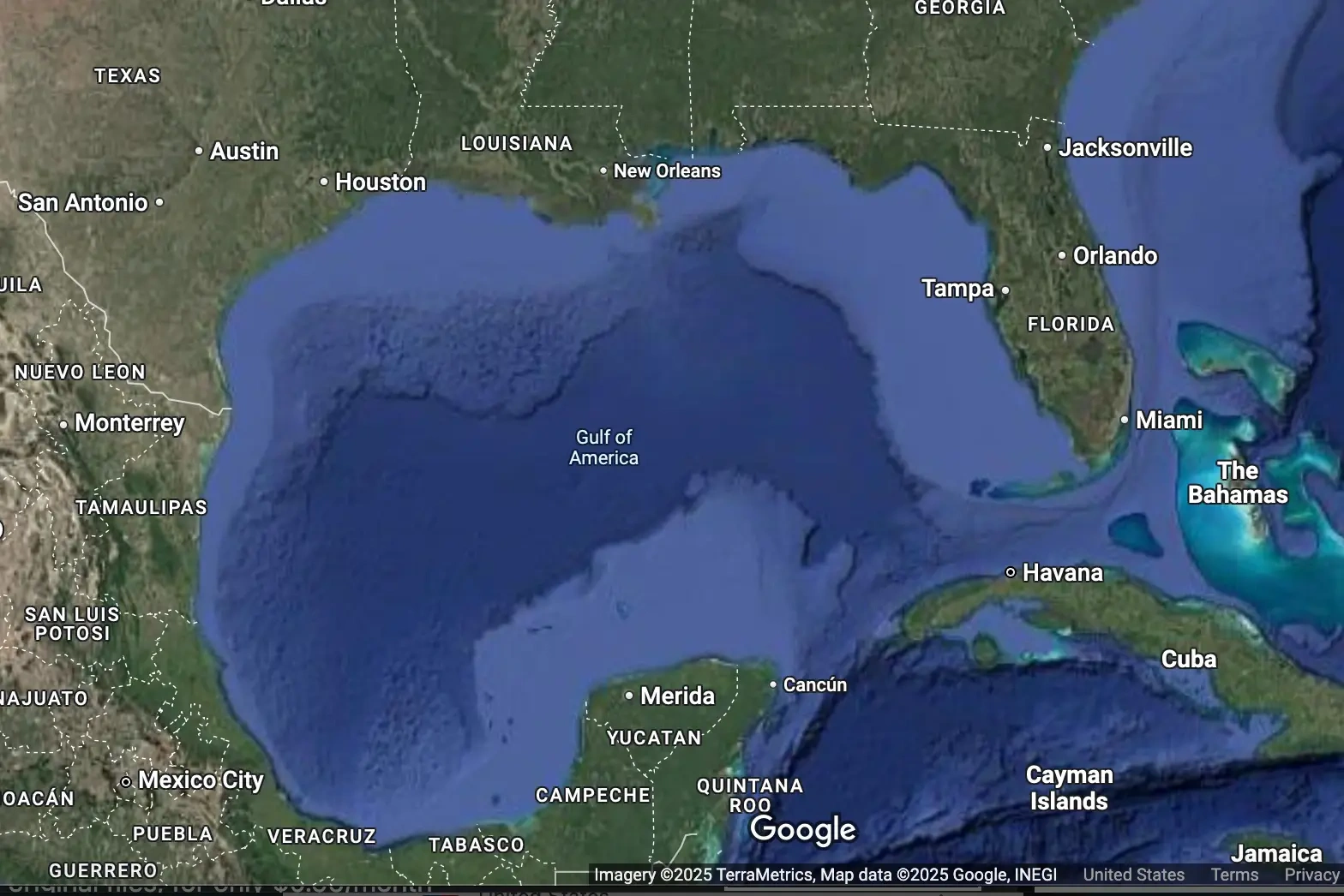 Google Maps Renames Gulf Of Mexico To &amp;#039;Gulf Of America&amp;#039; In The for USA Map 2025 Gulf of America