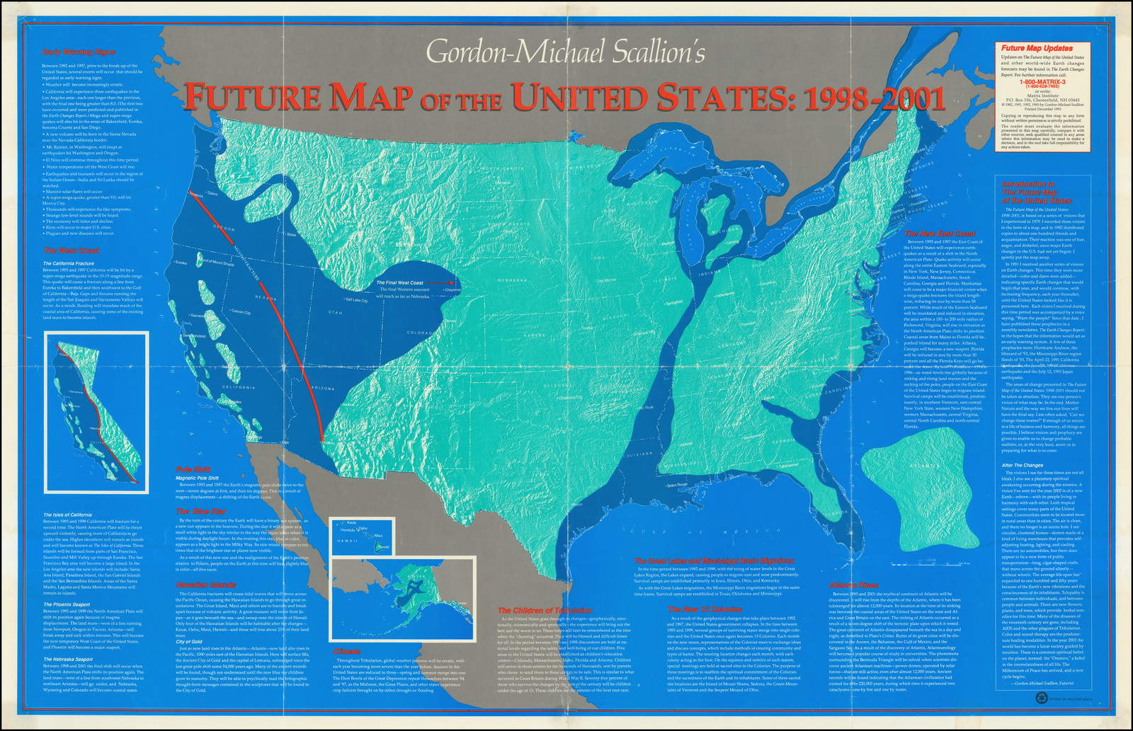 Gordon-Michael Scallion&amp;#039;S Future Map Of The United States: 1998 regarding Map of USA After Pole Shift