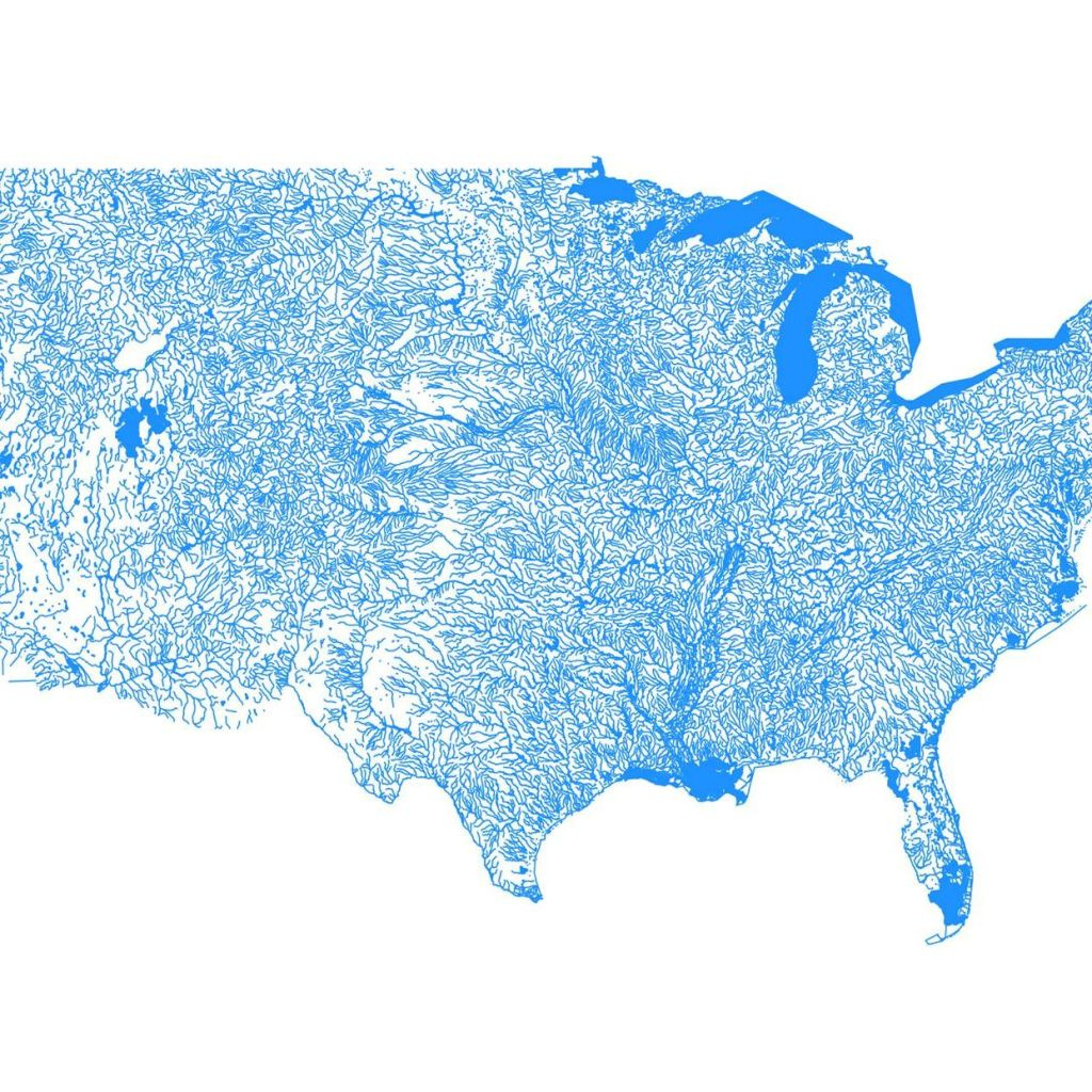 Gorgeous Map Shows The United States As Only Bodies Of Water inside Map Of Usa With Water Bodies