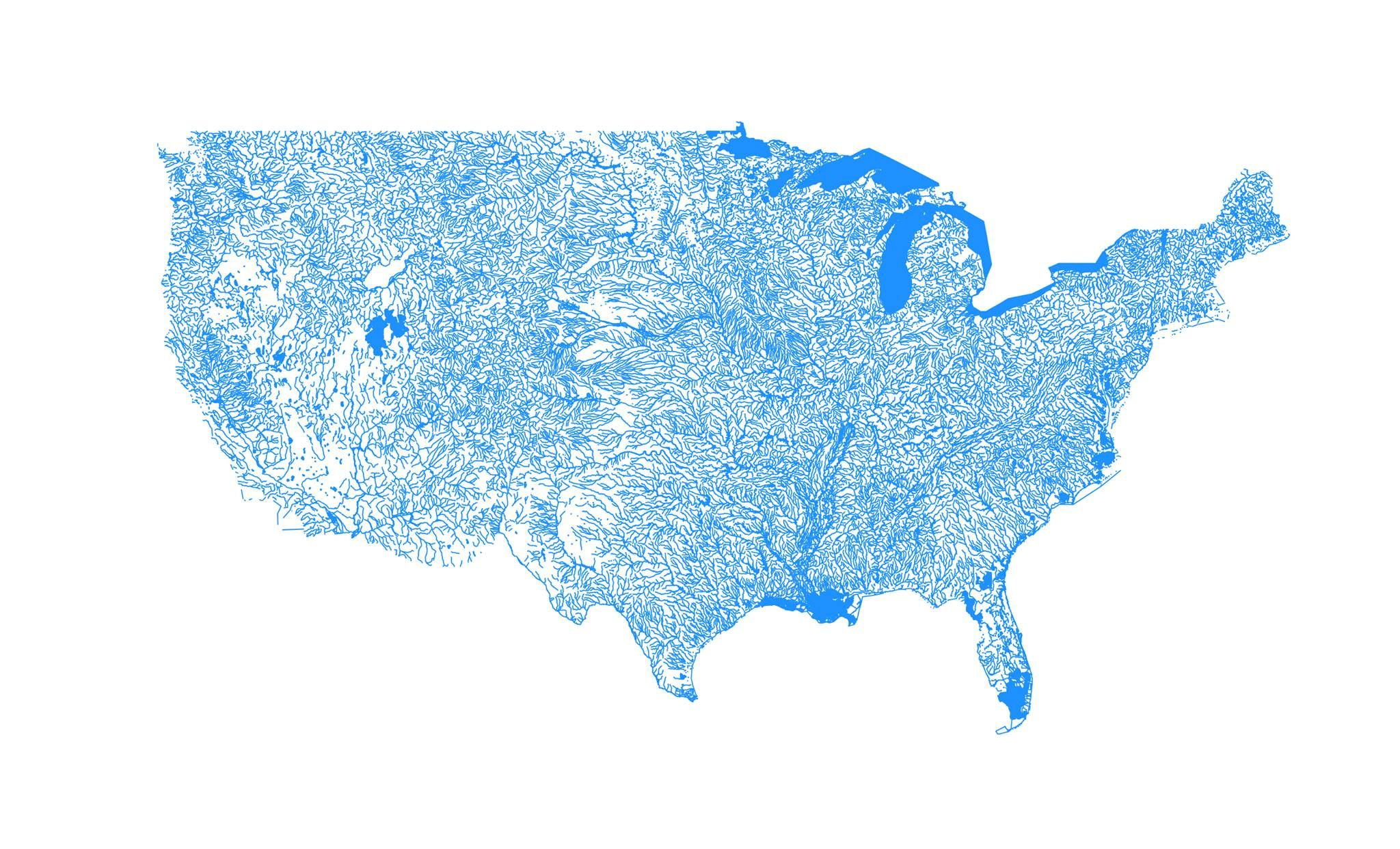 Gorgeous Map Shows The United States As Only Bodies Of Water regarding Map Of Usa Bodies Of Water
