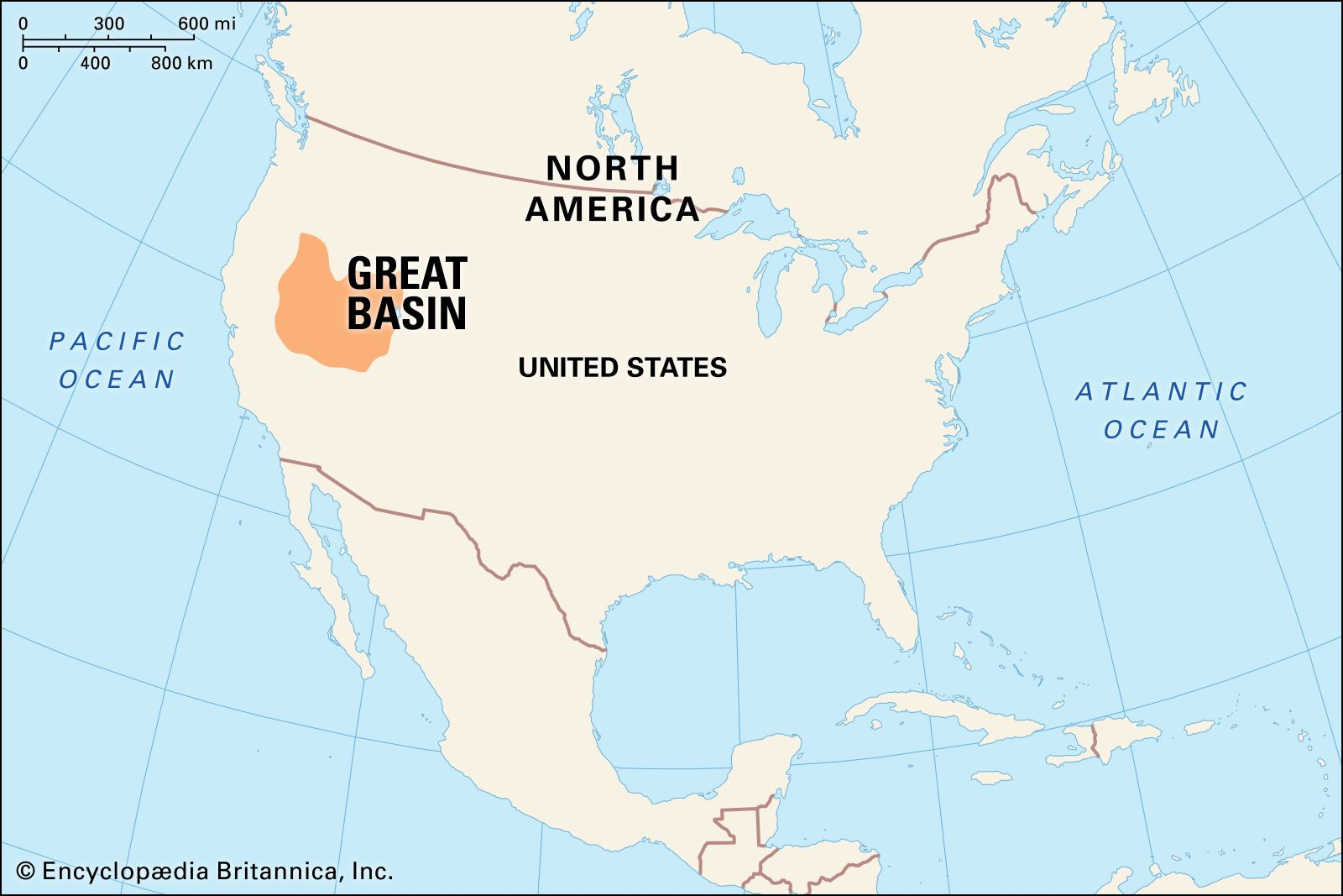 Great Basin | Climate &amp;amp; Facts | Britannica within Great Basin On Map of USA