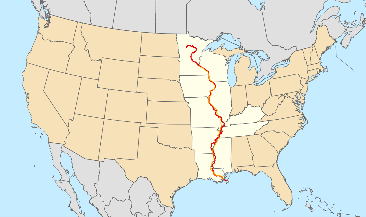 Great River Road - Wikipedia for Map Of Usa West Of Mississippi River