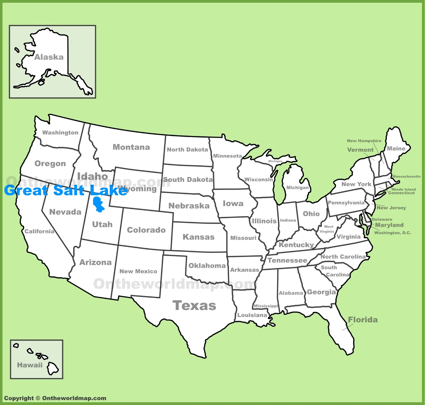 Great Salt Lake Location On The U.s. Map - Ontheworldmap for Great Salt Lake On Map of USA