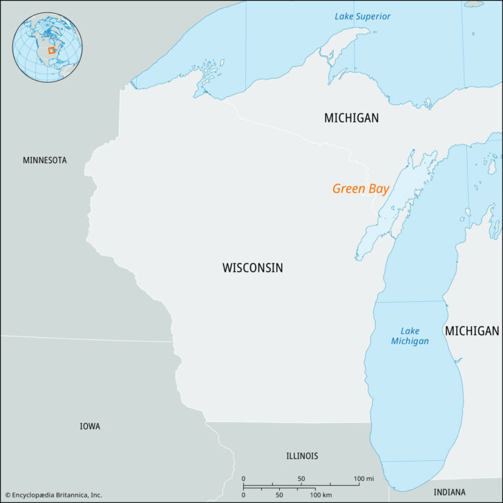 Map of Green Bay Wisconsin USA