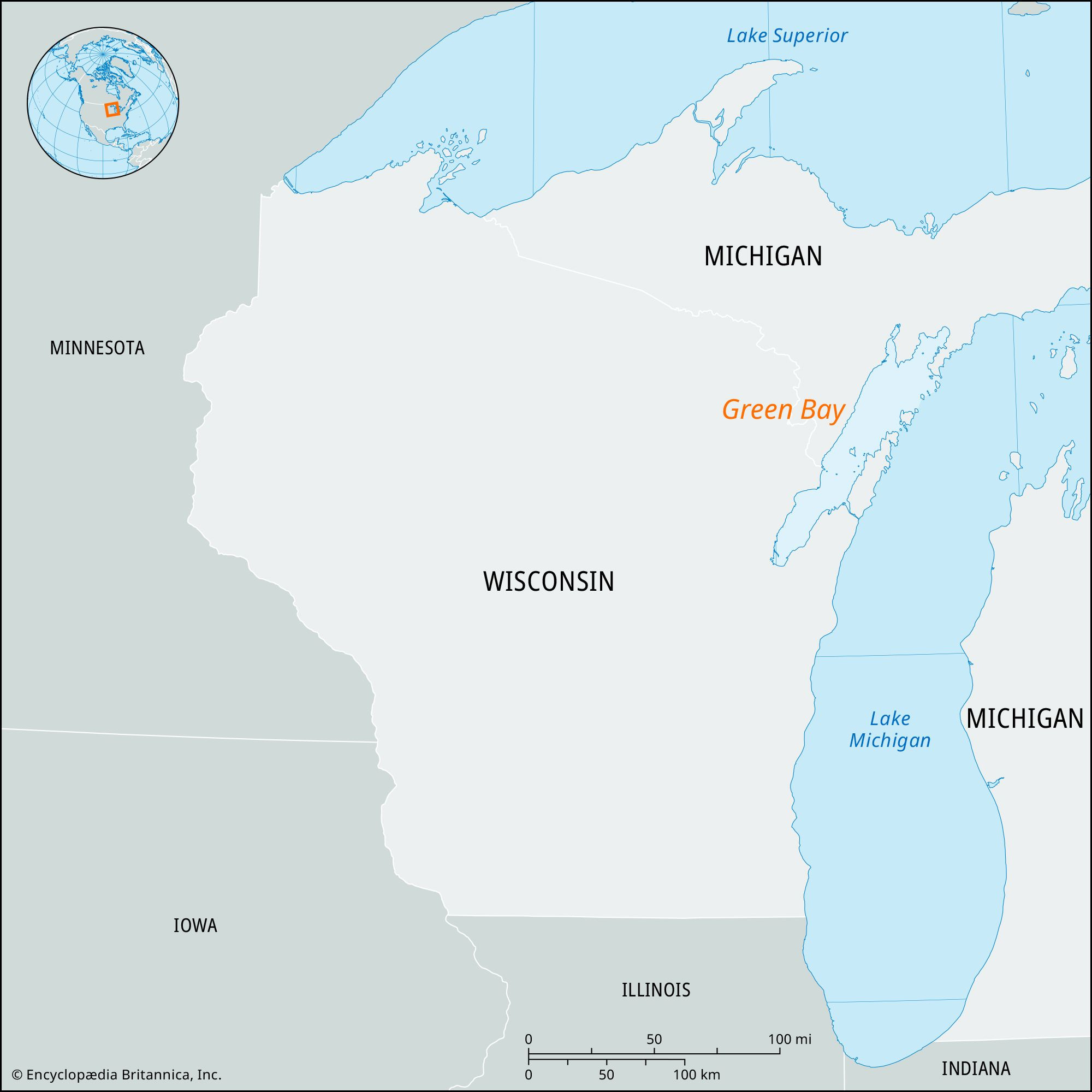 Green Bay | Wisconsin, Map, &amp;amp; Facts | Britannica within Map of Green Bay Wisconsin USA