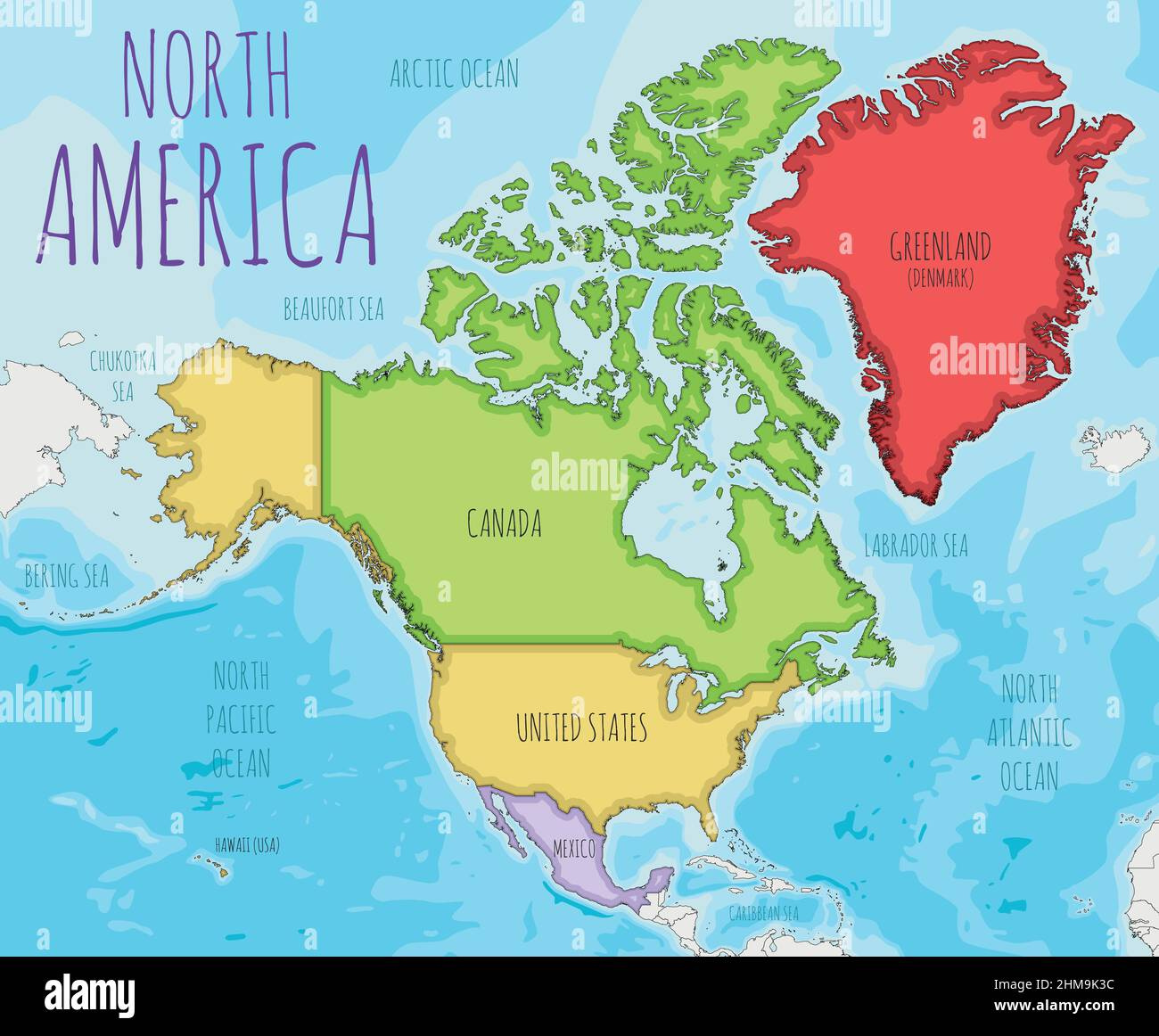 Greenland Map Vector Hi-Res Stock Photography And Images - Alamy within Map of Greenland Canada and USA