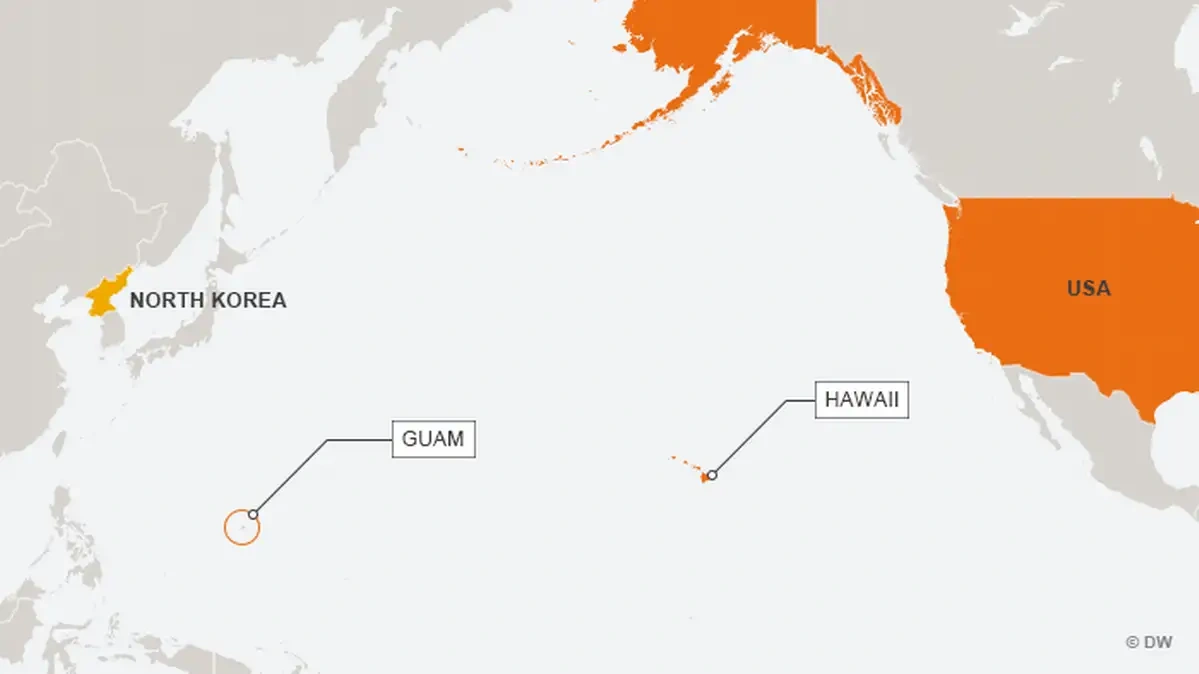 Guam - What You Need To Know – Dw – 08/09/2017 throughout Map of North Korea and USA