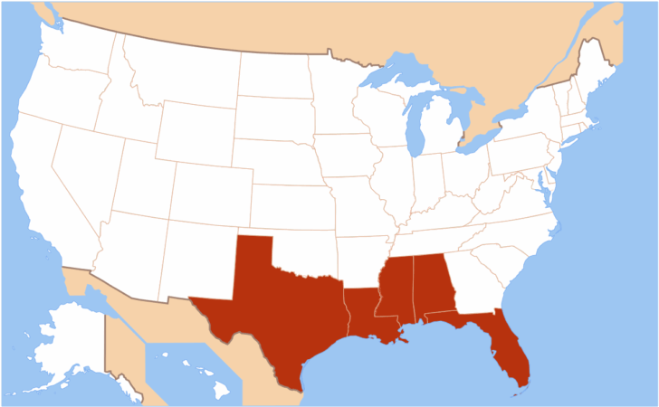 Map of USA Gulf of America