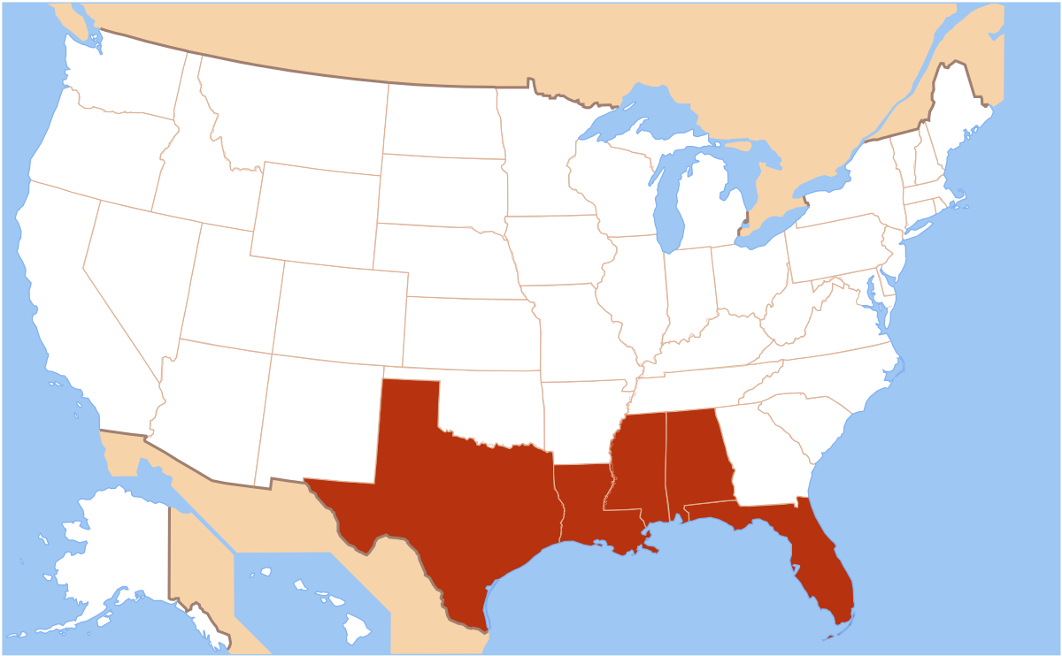 Gulf Coast Of The United States - Wikipedia inside Map Of Usa Gulf Of America