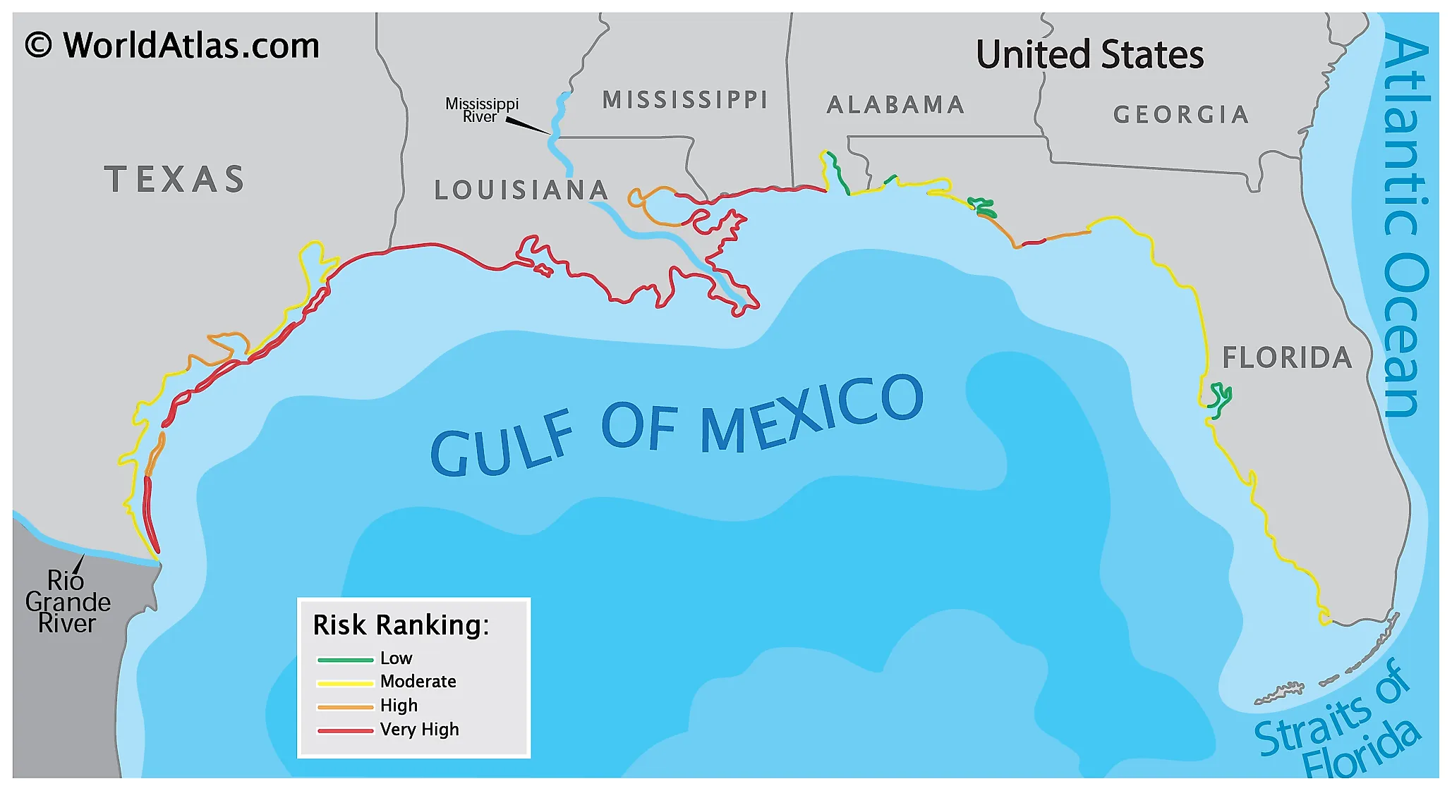 Gulf Coast Of The United States - Worldatlas pertaining to Map of USA and Gulf of Mexico