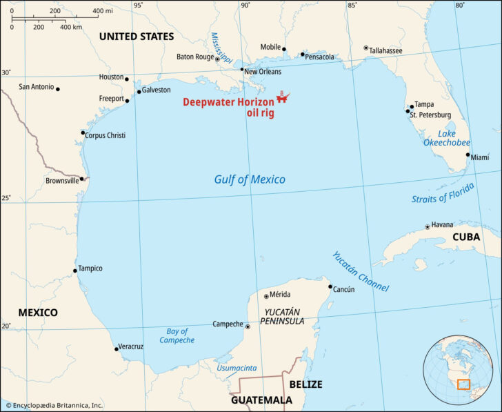 Map of USA Gulf of Mexico