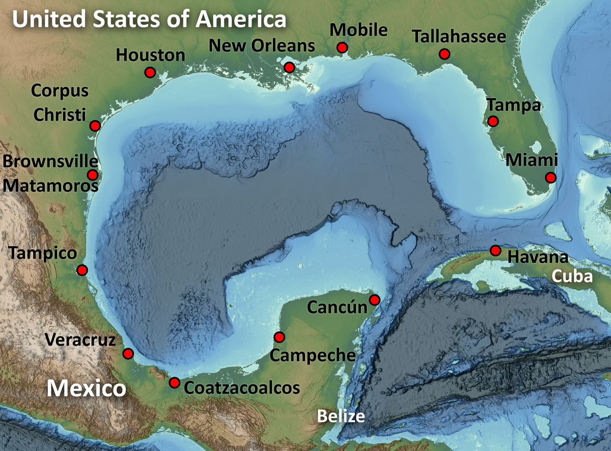Gulf Of Mexico - Wikipedia within Gulf Of Mexico In Usa Map