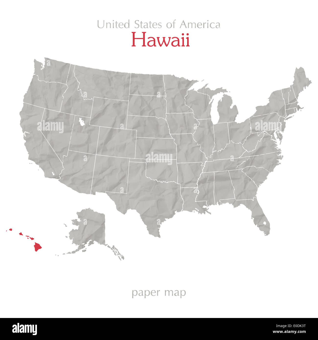 Hawaii-Inseln Und Usa Isoliert Karte Stockfotografie - Alamy throughout Map Of Usa And Hawaiian Islands