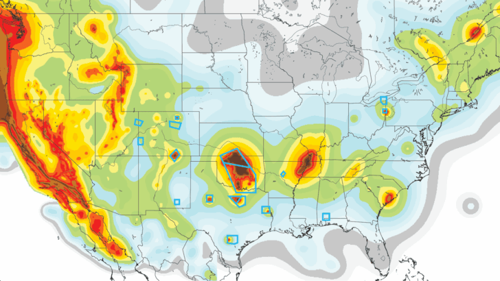 Map of Fault Lines In the USA