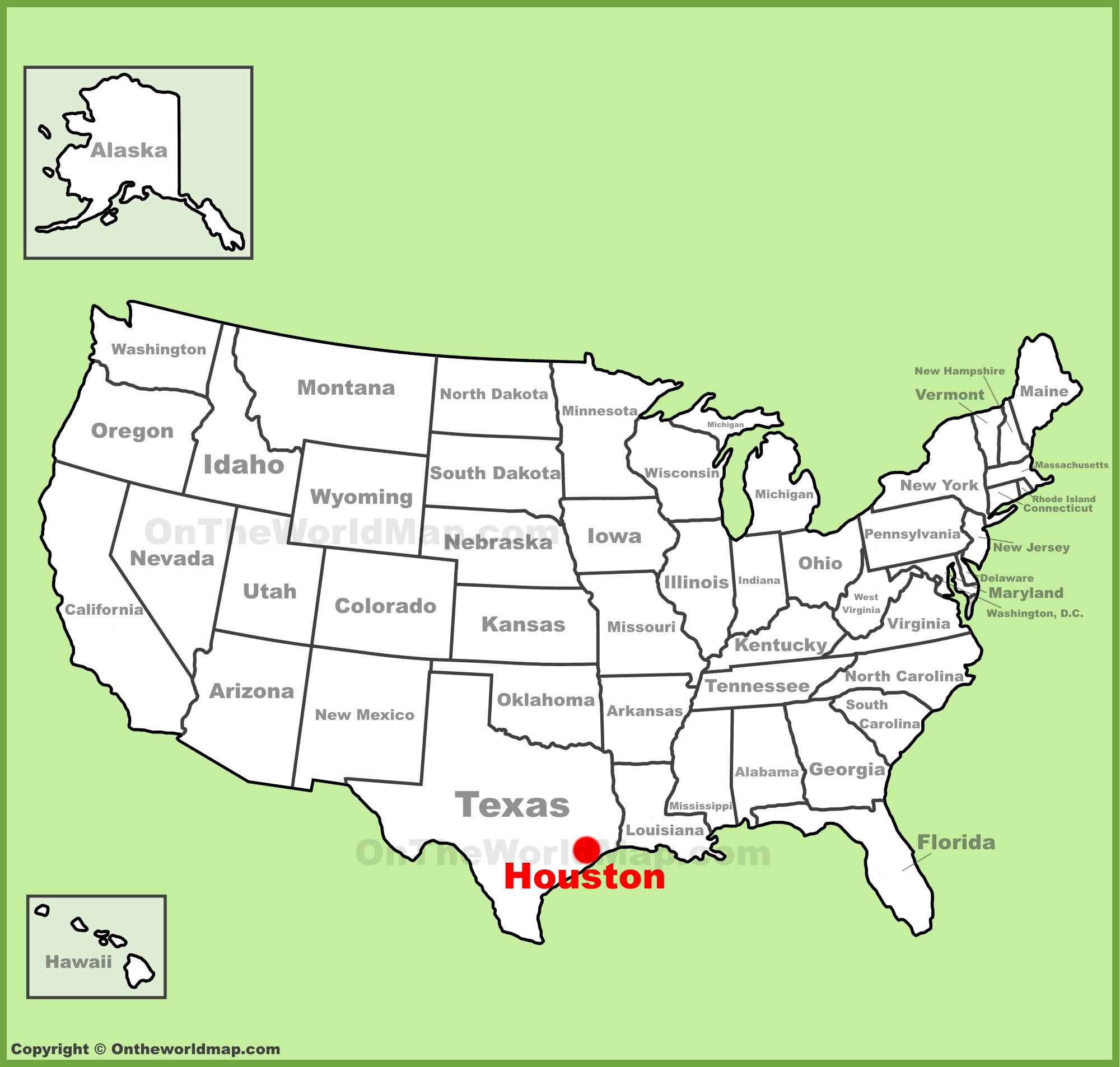 Houston Location On The U.s. Map - Ontheworldmap pertaining to Location of Houston In USA Map