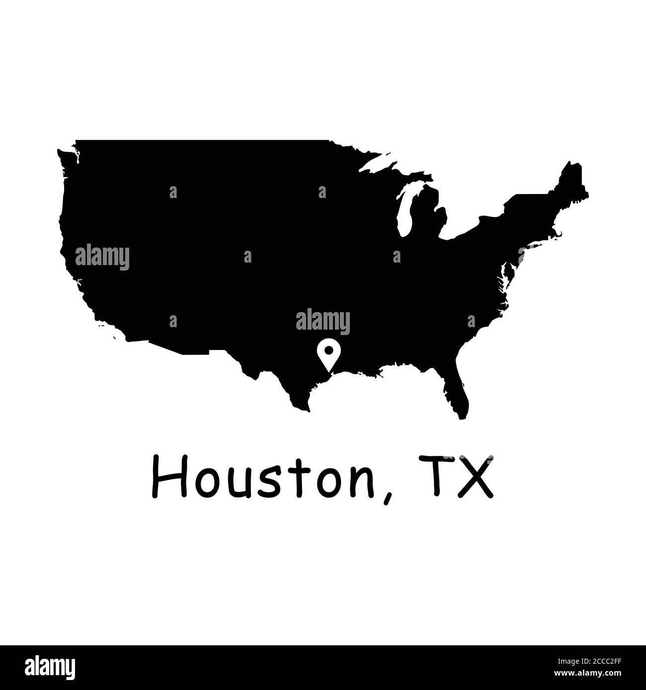 Houston Tx On Usa Map. Detailed America Country Map With Location with Houston Texas On Map of USA