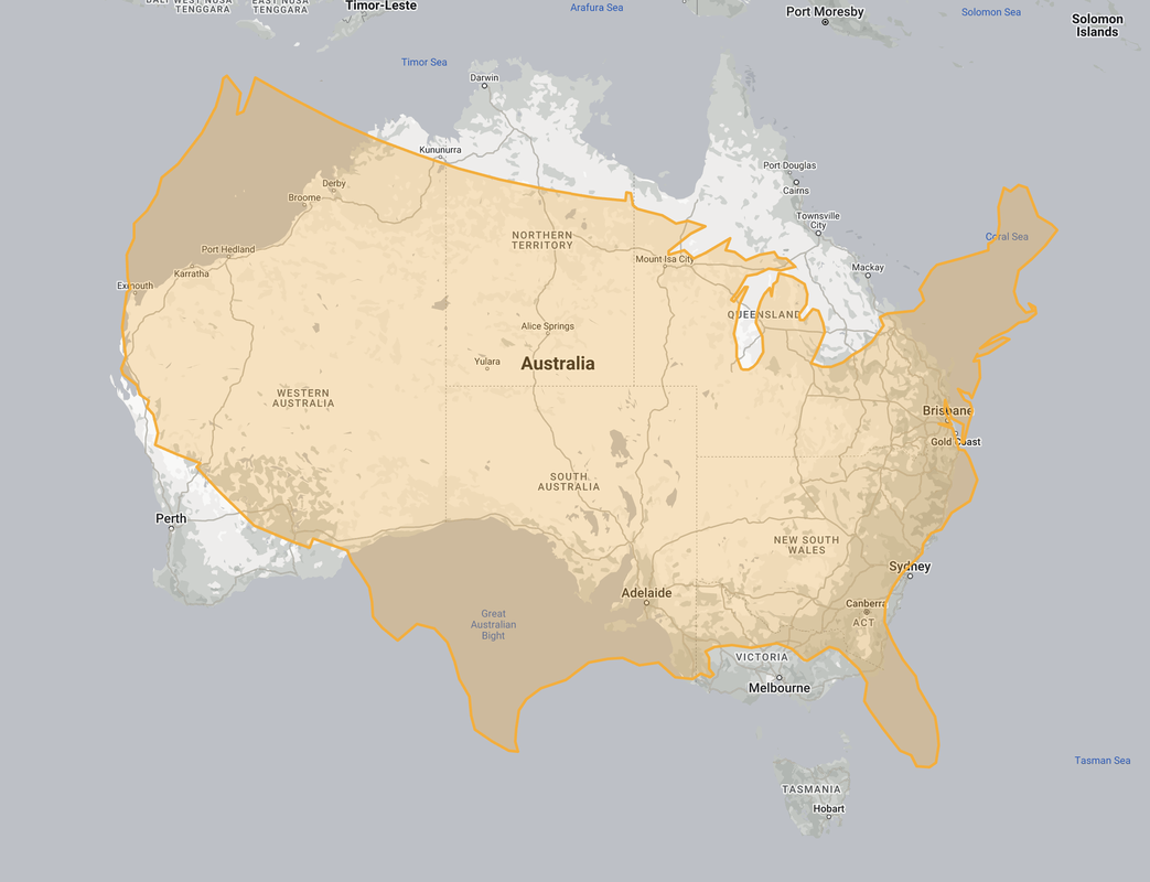 How Big Is Australia ? - Paul Simmonds (Vk5Pas) intended for Map of Australia Superimposed Over USA