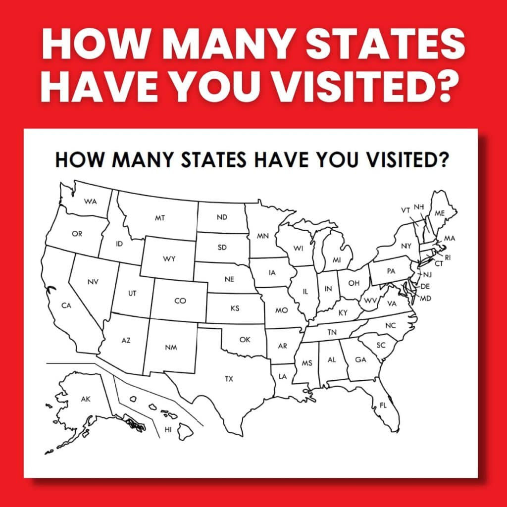 How Many States Have You Visited Map | Math = Love for Map Of Usa To Mark States Visited