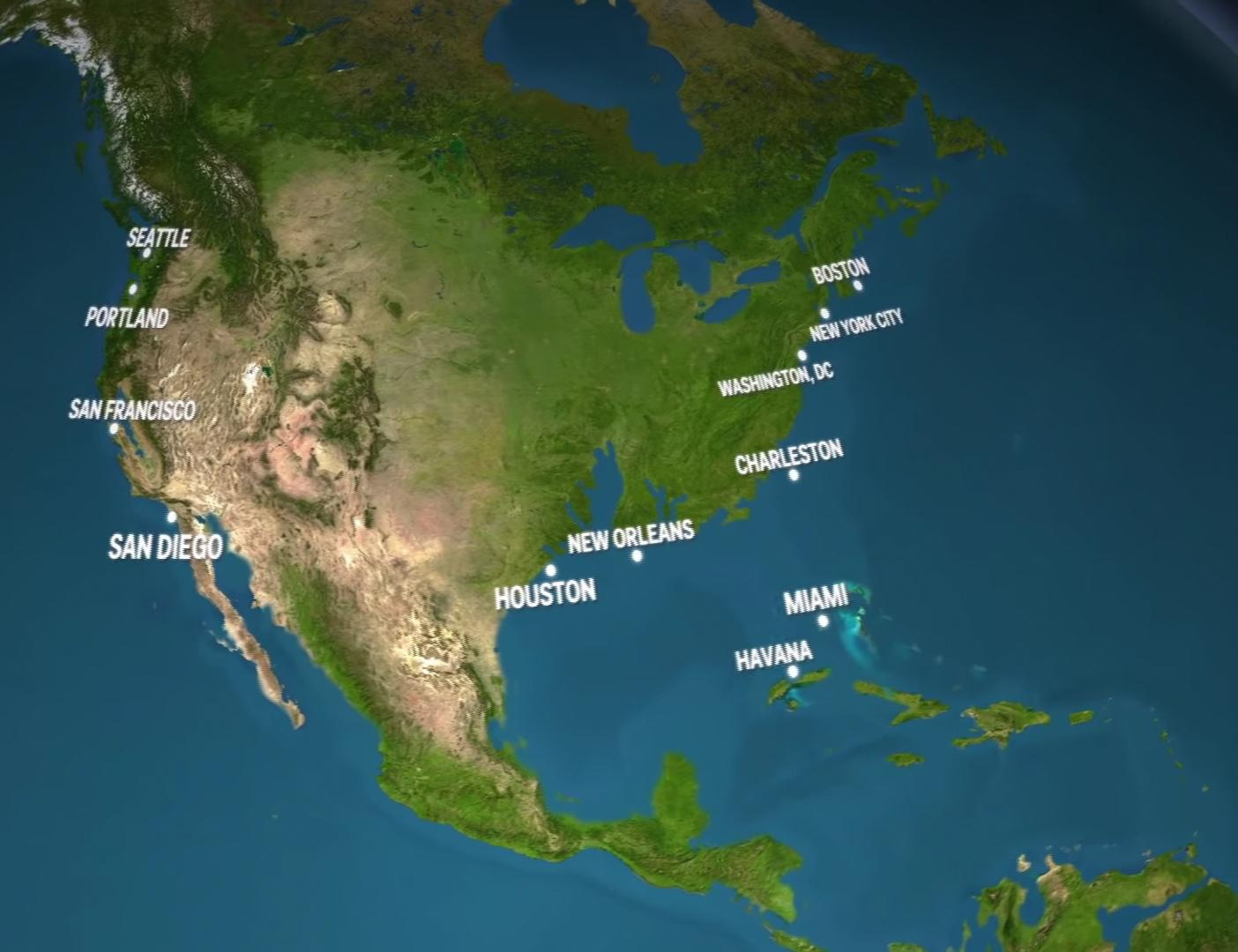 How North America Would Look If All The Ice Melted : R/Mapporn in Map Of Usa After Ice Caps Melt