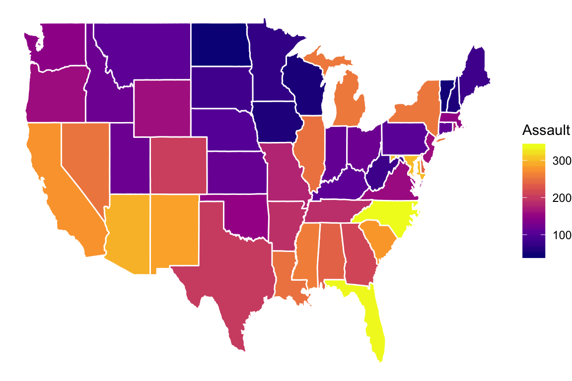 How To Create A Map Using Ggplot2: The Best Reference - Datanovia in R Plot USA Map with Different Cluster of States