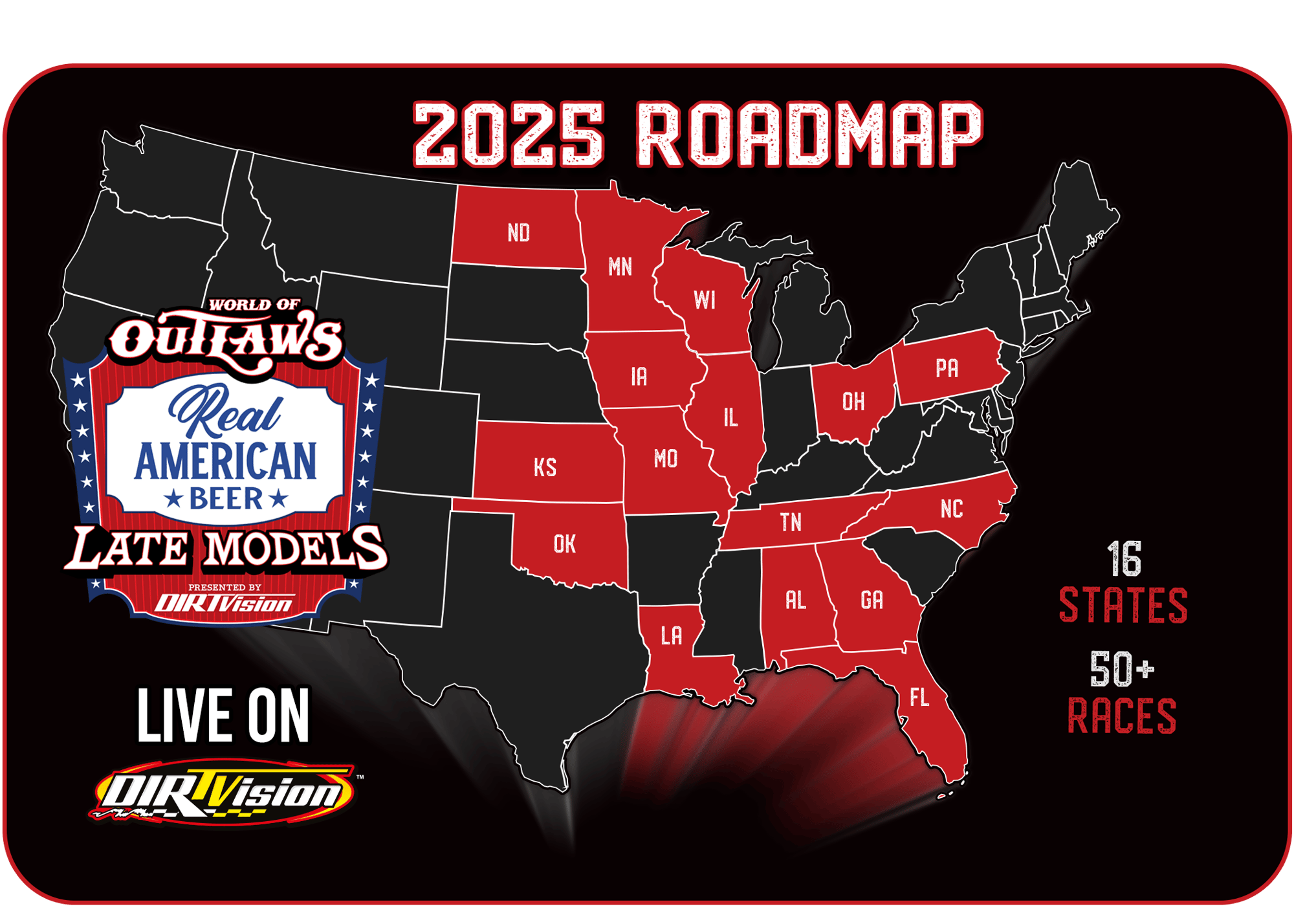 How To Watch - Fan 101 - World Of Outlaws throughout World of Outlaws 2025 Schedule USA Map