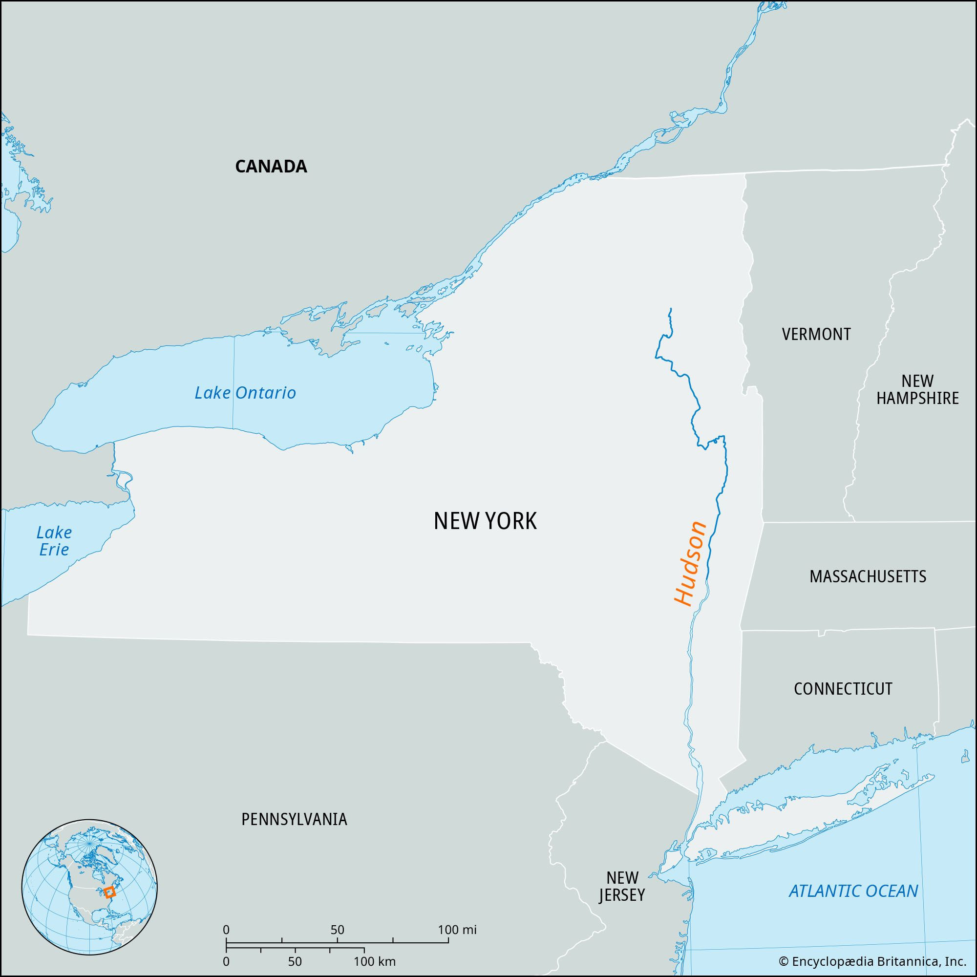 Hudson River | Ny, Nj, Ct, Ma, Vt, Pa | Britannica intended for Hudson River On Map Of Usa