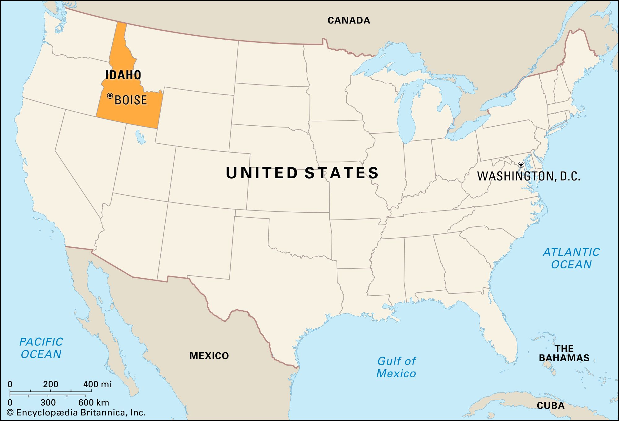 Idaho | History, Economy, People, &amp;amp; Facts | Britannica throughout Idaho On A Map of USA