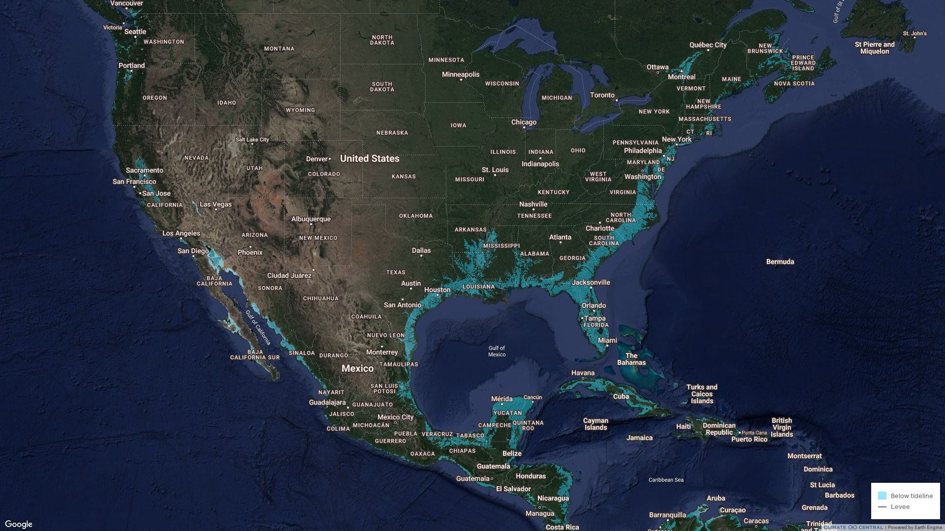 If All The Ice Melted Maps - Hic Sunt Dracones inside Map Of Usa If All Ice Melted