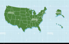 Illustration Of A Simple Cartoon Usa Map On Blue Grid Lines throughout Map Of Usa With Grid Lines