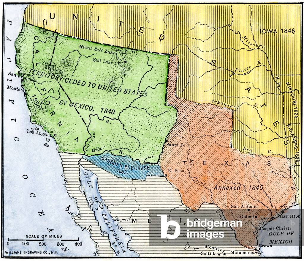 Image Of Karte Der Gebiete Von Mexiko Bis Amerika Nach Dem for Map of USA Before Mexican American War
