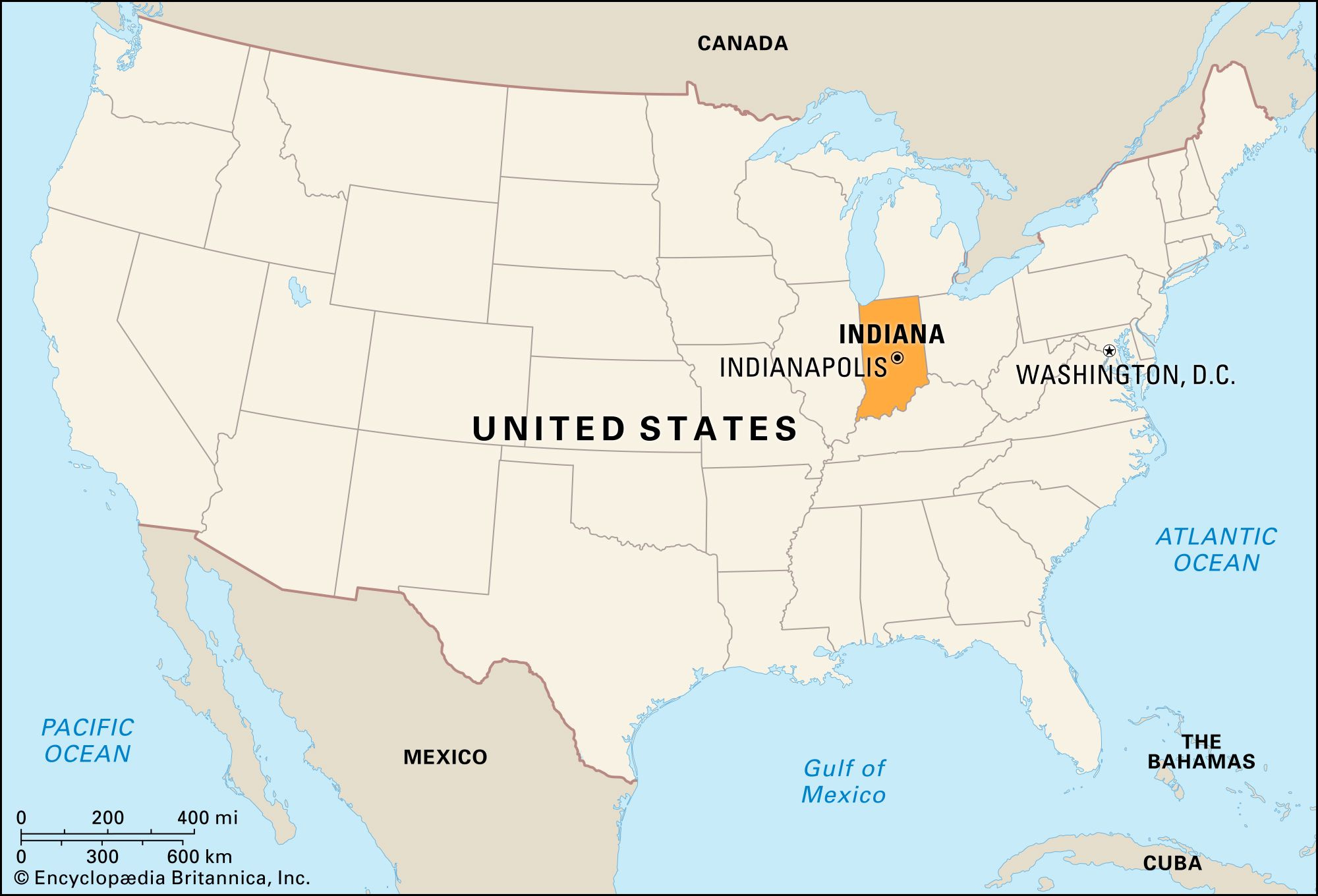Indiana | Flag, Facts, Maps, &amp;amp; Points Of Interest | Britannica regarding Indianapolis On The Map Of Usa