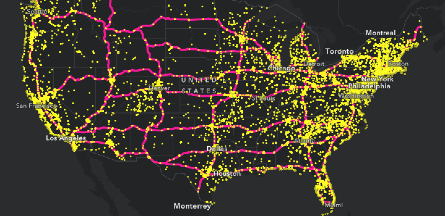 Interactive Map Shows Every Ev Charging Station In U.s. pertaining to Tesla Charging Stations Map Of Usa
