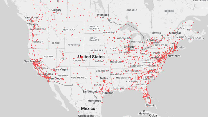 Tesla Charging Stations Map of USA