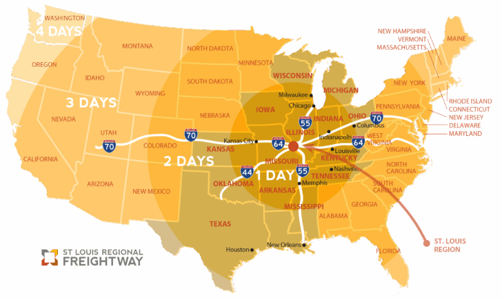 St Louis On Map of USA
