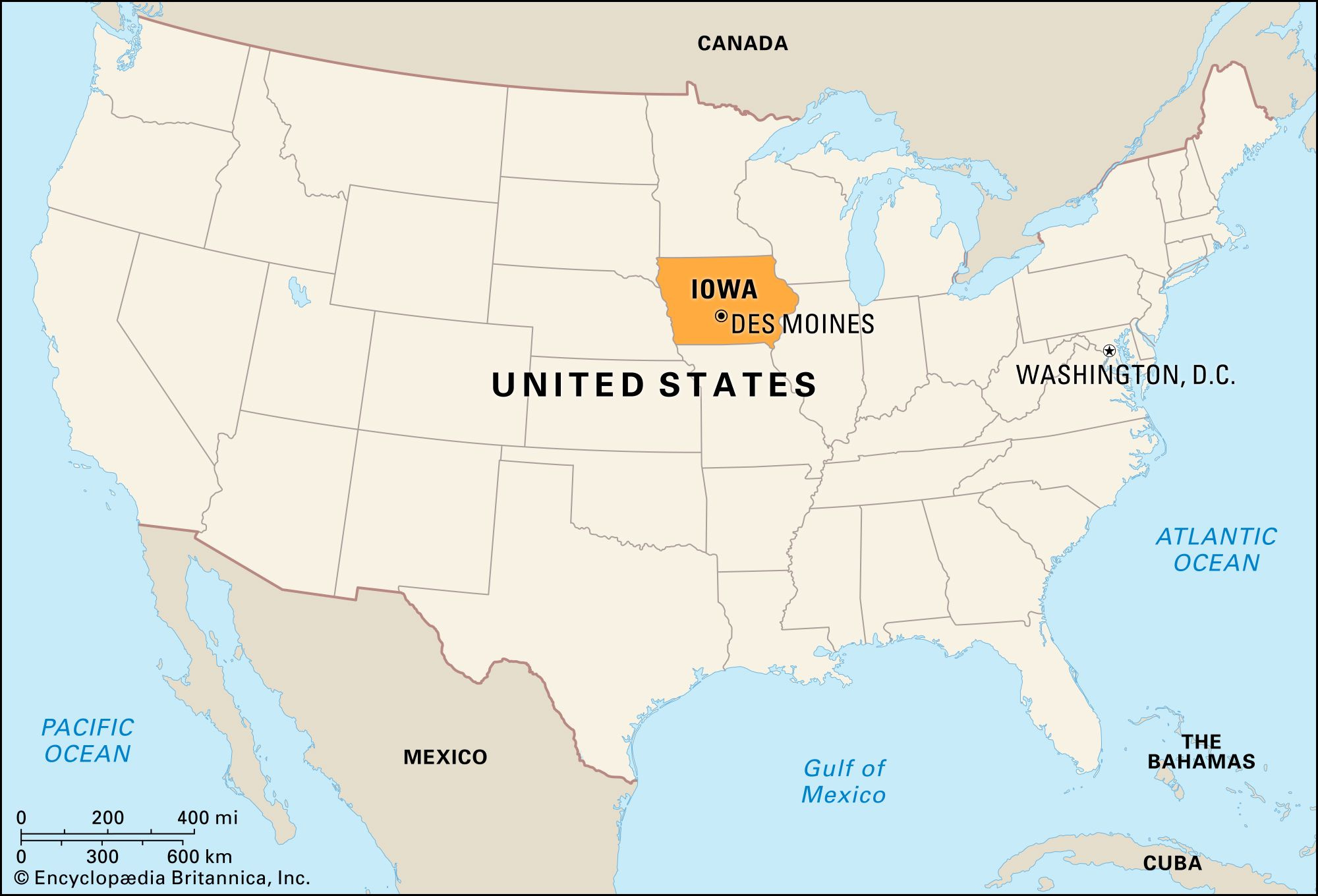 Iowa | Flag, Facts, Maps, &amp;amp; Cities | Britannica intended for Iowa On The Map Of Usa