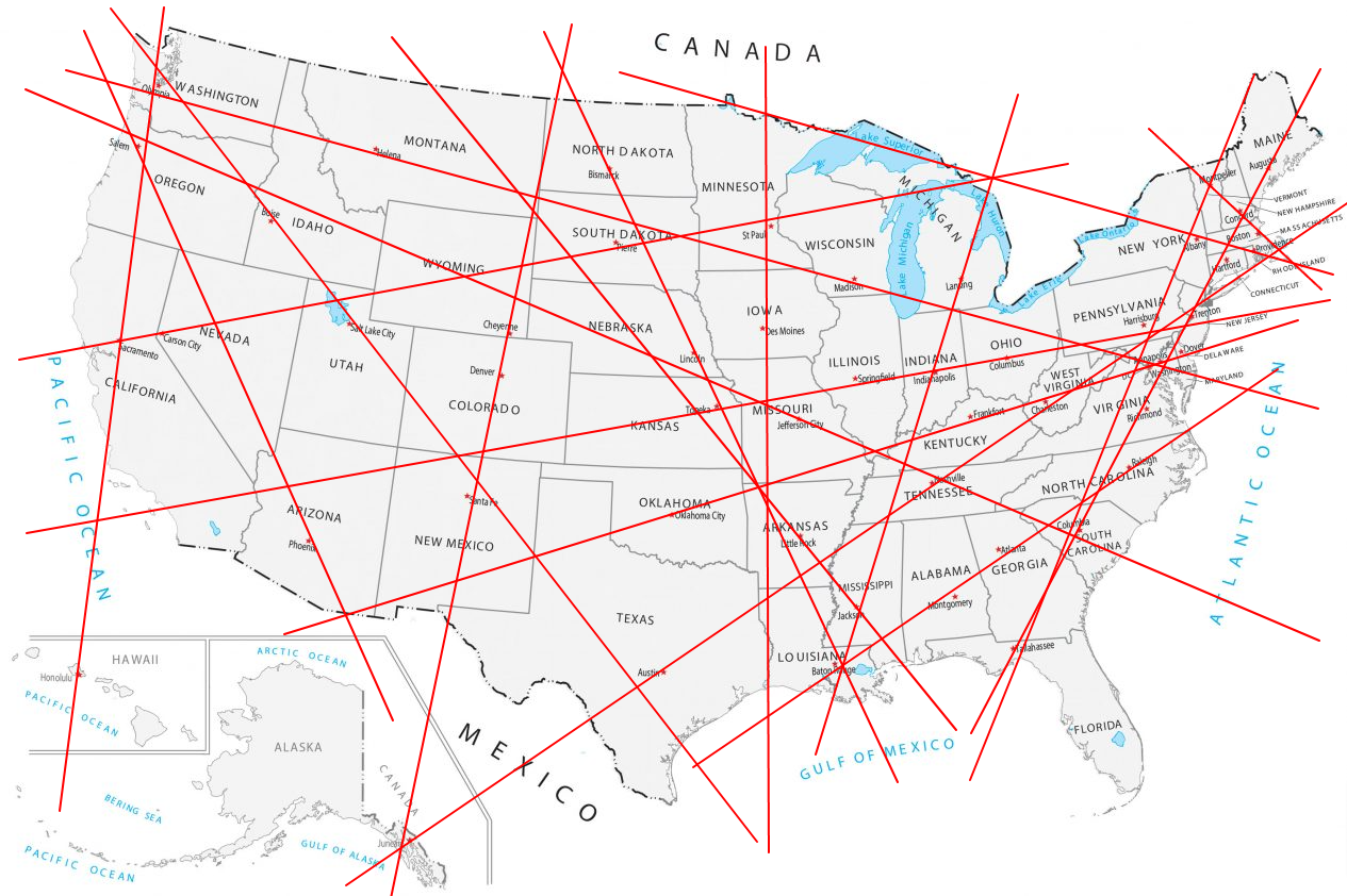 It&amp;#039;S True. All 50 Us Capitols Are On Ley Lines. : R/Knowledgefight with regard to Map of All Ley Lines In the USA