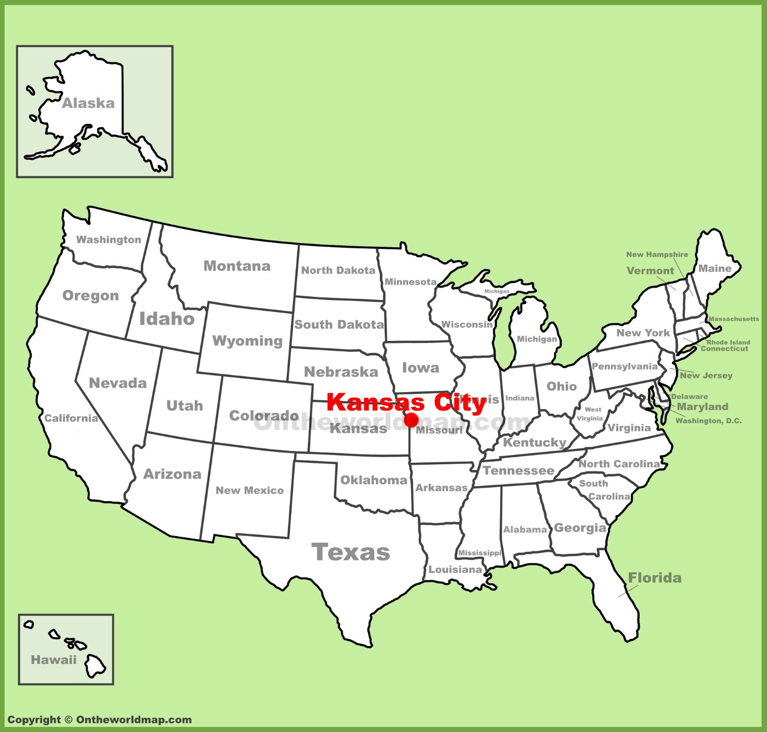 Kansas City Location On The U.s. Map - Ontheworldmap with regard to Kansas City On Map of USA
