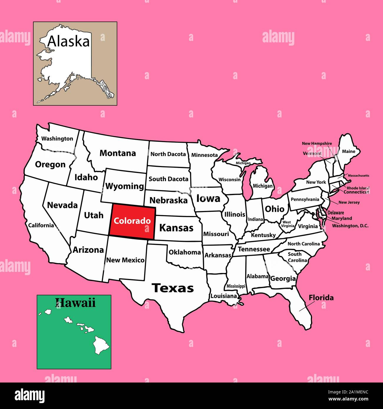 Karte Colorado Usa Landkarte. Vector Eps Abbildung 10 Stock in Where Is Colorado On The Map Of Usa